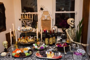 Halloween Party Food Ideas by Home Decor Blogger Laura Lily, Bed Bath & Beyond Halloween Decor, Adult Halloween Decor,