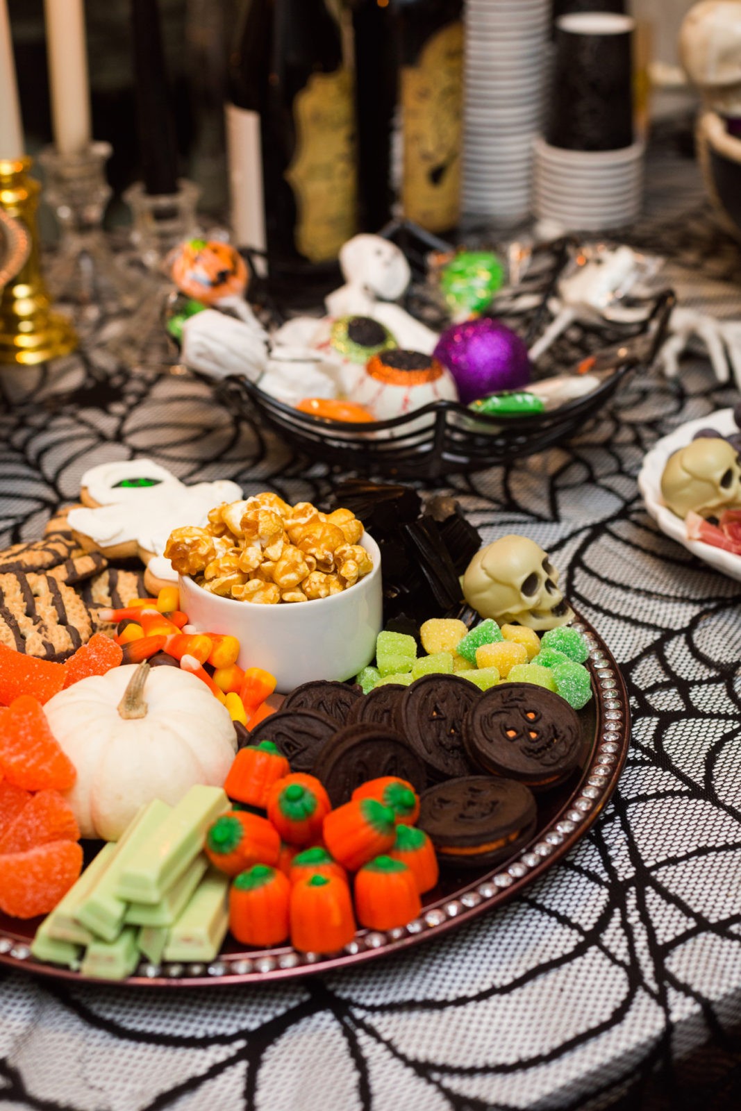 Halloween Party Food Ideas by Home Decor Blogger Laura Lily, Bed Bath & Beyond Halloween Decor, Adult Halloween Decor,