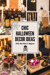 Chic Halloween Decor Ideas by Home Decor Blogger Laura Lily, Bed Bath & Beyond Halloween Decor, Adult Halloween Decor,
