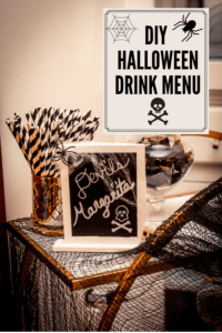 DIY Halloween Drink Menu by Lifestyle Blogger Laura Lily, Easy Halloween DIY ideas, Chic Halloween Decor,