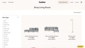 Introducing the Feather Home Furniture Subscription Service, furniture staging Los Angeles,