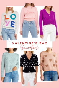 Valentine's Day Home Decor and Gift Ideas by Lifestyle Blogger Laura Lily, Nordstrom Valentines Day Sweaters,